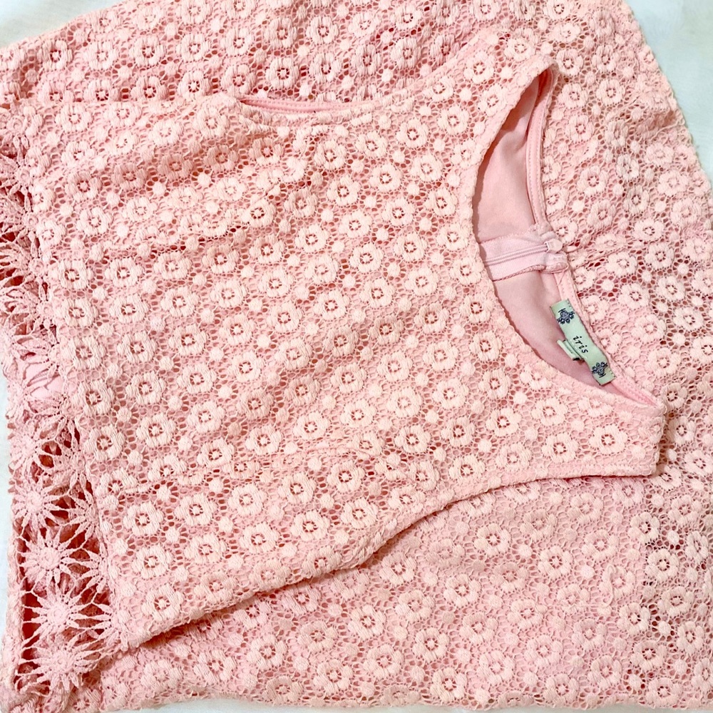 Peach Pink Floral Formal Dress